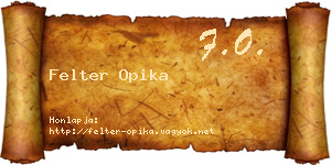 Felter Opika névjegykártya